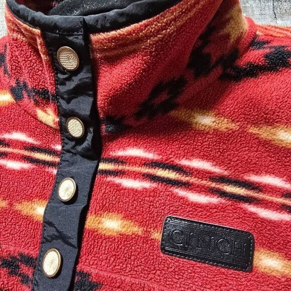 Cinch Ladies Red Polar Fleece Pullover - Picture 3 of 6